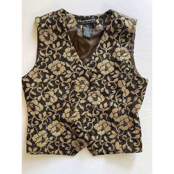 Vintage A Liz Claiborne Collection Petite Tapestry Vest Women's Petite Sz 8 - Picture 1 of 12
